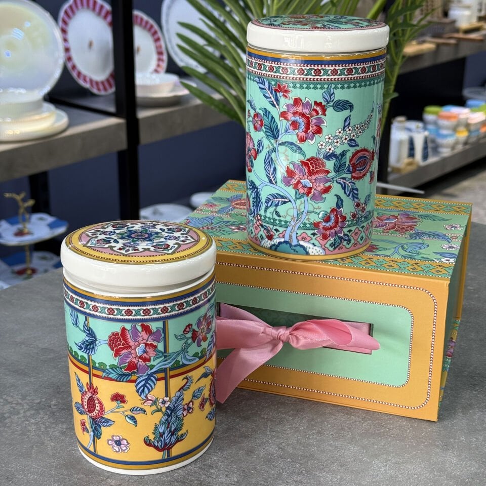 Vintage Flower Of Life Porselen 2 Li Baharat Takımı