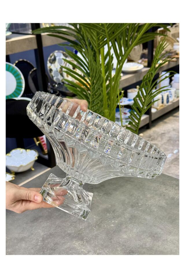 Lüx Fine Kristal Ayaklı Yuvarlak Sunumluk