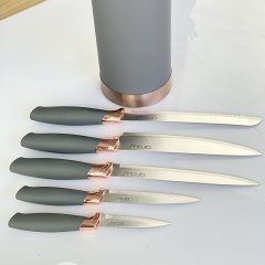 Lüx Gri Bronz 5 Li Standlı Bıçak Seti
