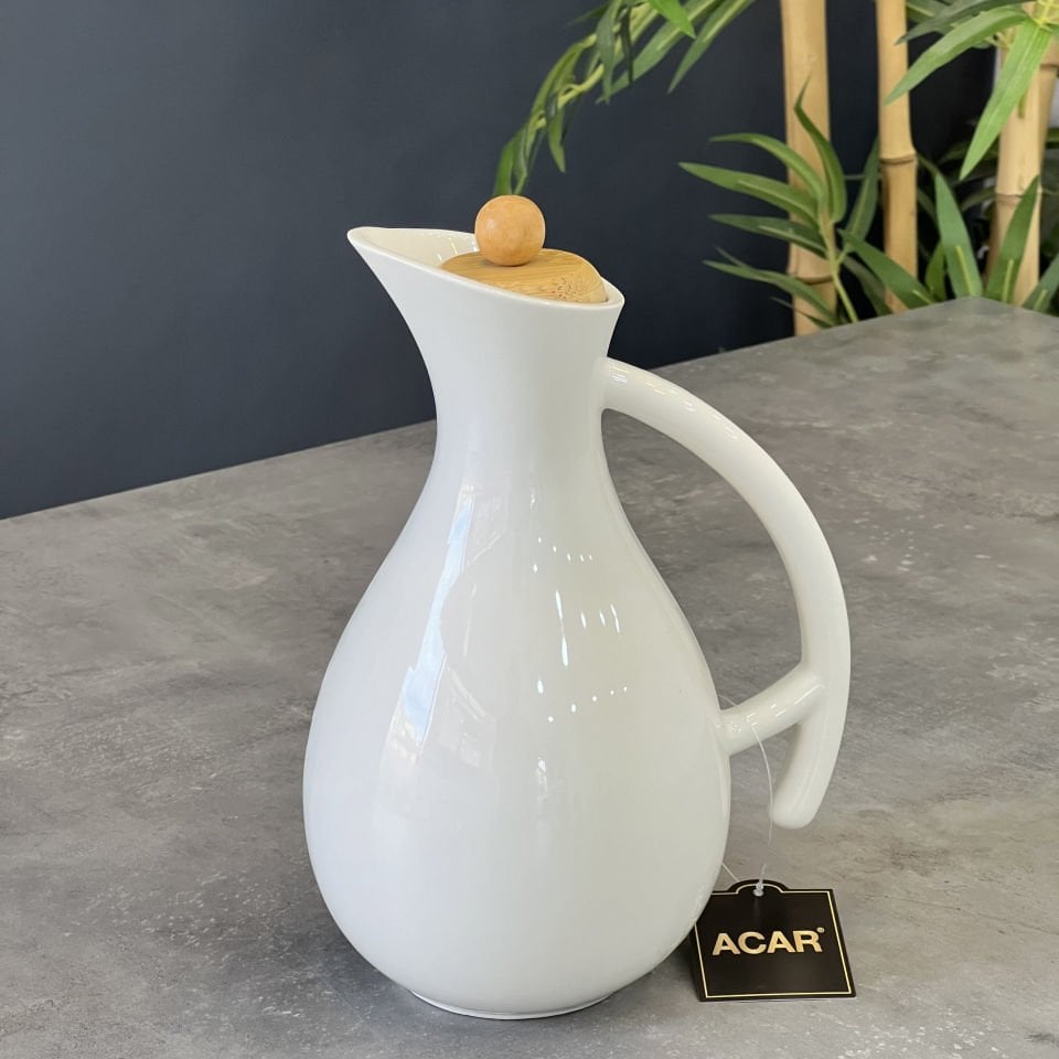 Lüx Porselen Bambu Kapaklı 900 Ml Yağlık