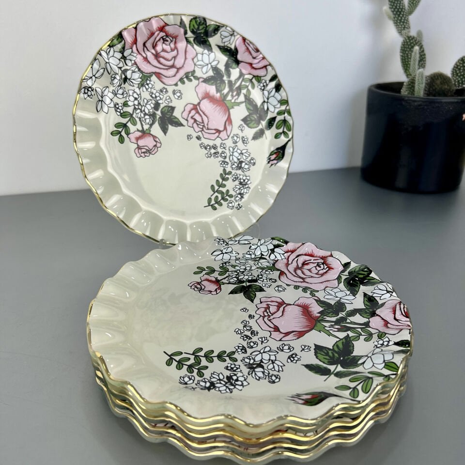 Roseline 6 Lı Pasta Tabağı 21 Cm